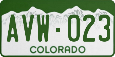 CO license plate AVW023