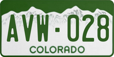 CO license plate AVW028
