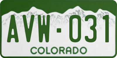 CO license plate AVW031