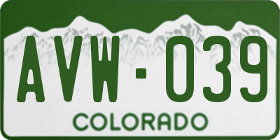 CO license plate AVW039