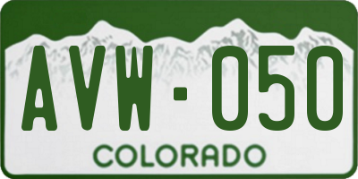 CO license plate AVW050