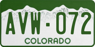 CO license plate AVW072