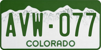 CO license plate AVW077