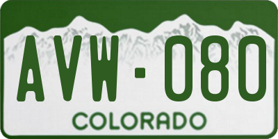 CO license plate AVW080