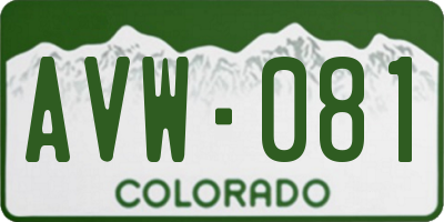 CO license plate AVW081