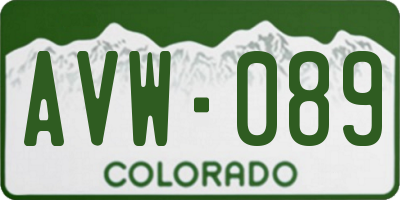 CO license plate AVW089