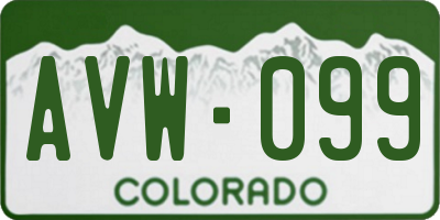 CO license plate AVW099
