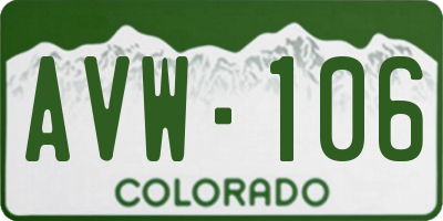 CO license plate AVW106