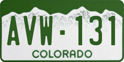 CO license plate AVW131