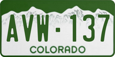 CO license plate AVW137