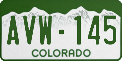 CO license plate AVW145