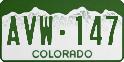 CO license plate AVW147