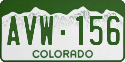 CO license plate AVW156