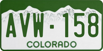 CO license plate AVW158