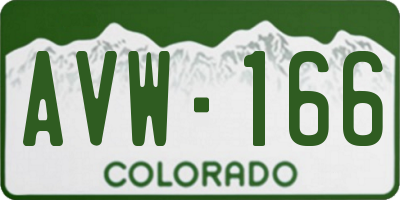 CO license plate AVW166