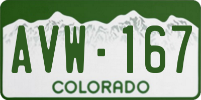 CO license plate AVW167