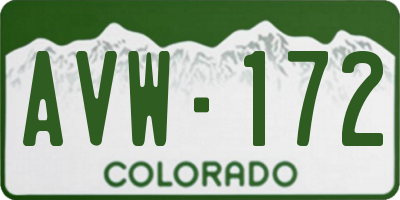 CO license plate AVW172