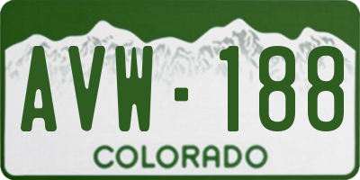 CO license plate AVW188