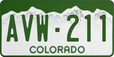 CO license plate AVW211
