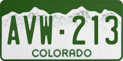 CO license plate AVW213