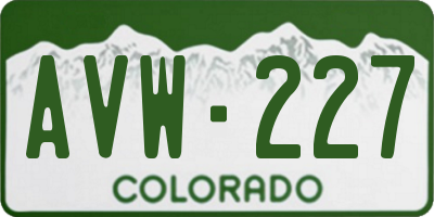 CO license plate AVW227