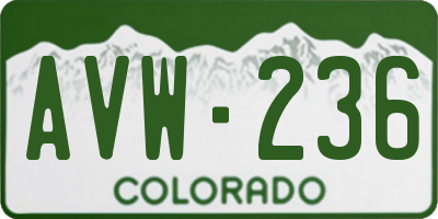 CO license plate AVW236