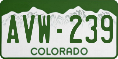 CO license plate AVW239