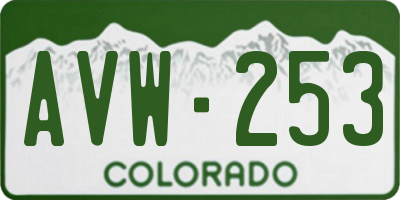 CO license plate AVW253