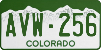 CO license plate AVW256