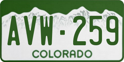 CO license plate AVW259