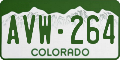 CO license plate AVW264