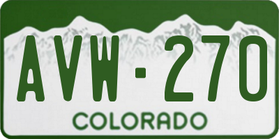 CO license plate AVW270