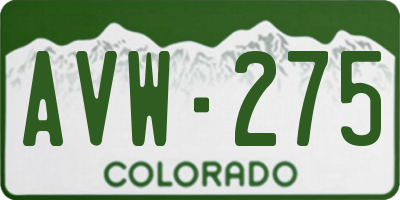 CO license plate AVW275