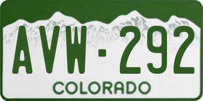 CO license plate AVW292