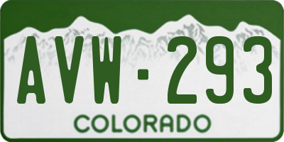 CO license plate AVW293