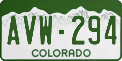 CO license plate AVW294