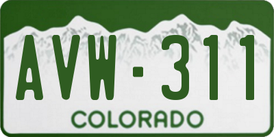 CO license plate AVW311