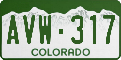 CO license plate AVW317