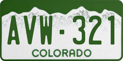 CO license plate AVW321