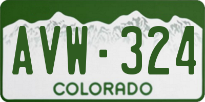 CO license plate AVW324