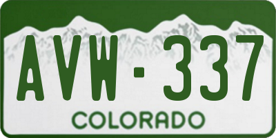 CO license plate AVW337