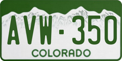 CO license plate AVW350