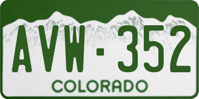 CO license plate AVW352