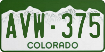 CO license plate AVW375