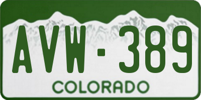 CO license plate AVW389