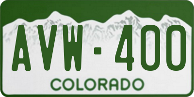 CO license plate AVW400