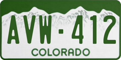 CO license plate AVW412