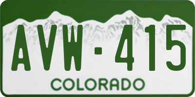 CO license plate AVW415
