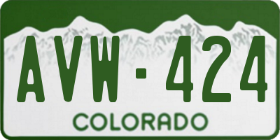 CO license plate AVW424