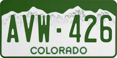 CO license plate AVW426